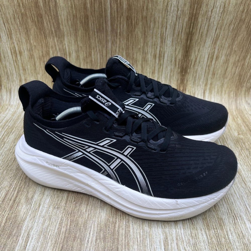 ASICS Gel-Nimbus 27 Women's Size 9.5 Running Shoes Sneakers Black White 1012B753